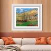 INVIN ART Framed Canvas Art Giclee Print The Church at Varengeville and the Gorge of Les Moutiers, 1882 by Claude Monet(Modern Simple White Frame with Mat,20"x24") view 2