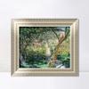 INVIN ART Framed Canvas Art Giclee Print Le Jardin de Vtheuil, 1881 by Claude Monet Wall Art Living Room Home Office Decorations(European Style Silver Frame,20"x24") view 1