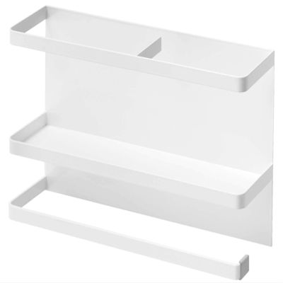 (Yamazaki) KT-PL L WH Magnetic Kitchen Paper & Wrap Holder, White, W29XD8XH20cm, wht