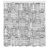 Ambesonne Amsterdam Shower Curtain, Monochrome Style Cartoon Drawing of Historic Houses Clutter City Town, Cloth Fabric Bathroom Decor Set with Hooks, 69" W x 70" L, Charcoal White view 2
