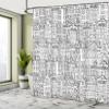 Ambesonne Amsterdam Shower Curtain, Monochrome Style Cartoon Drawing of Historic Houses Clutter City Town, Cloth Fabric Bathroom Decor Set with Hooks, 69" W x 70" L, Charcoal White view 4