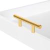 Kate and Laurel Lipton Square Decorative Wood Tray with Metal Handles, 16" x 16", White and Gold, Modern Serving Tray for Storage Or Display view 3