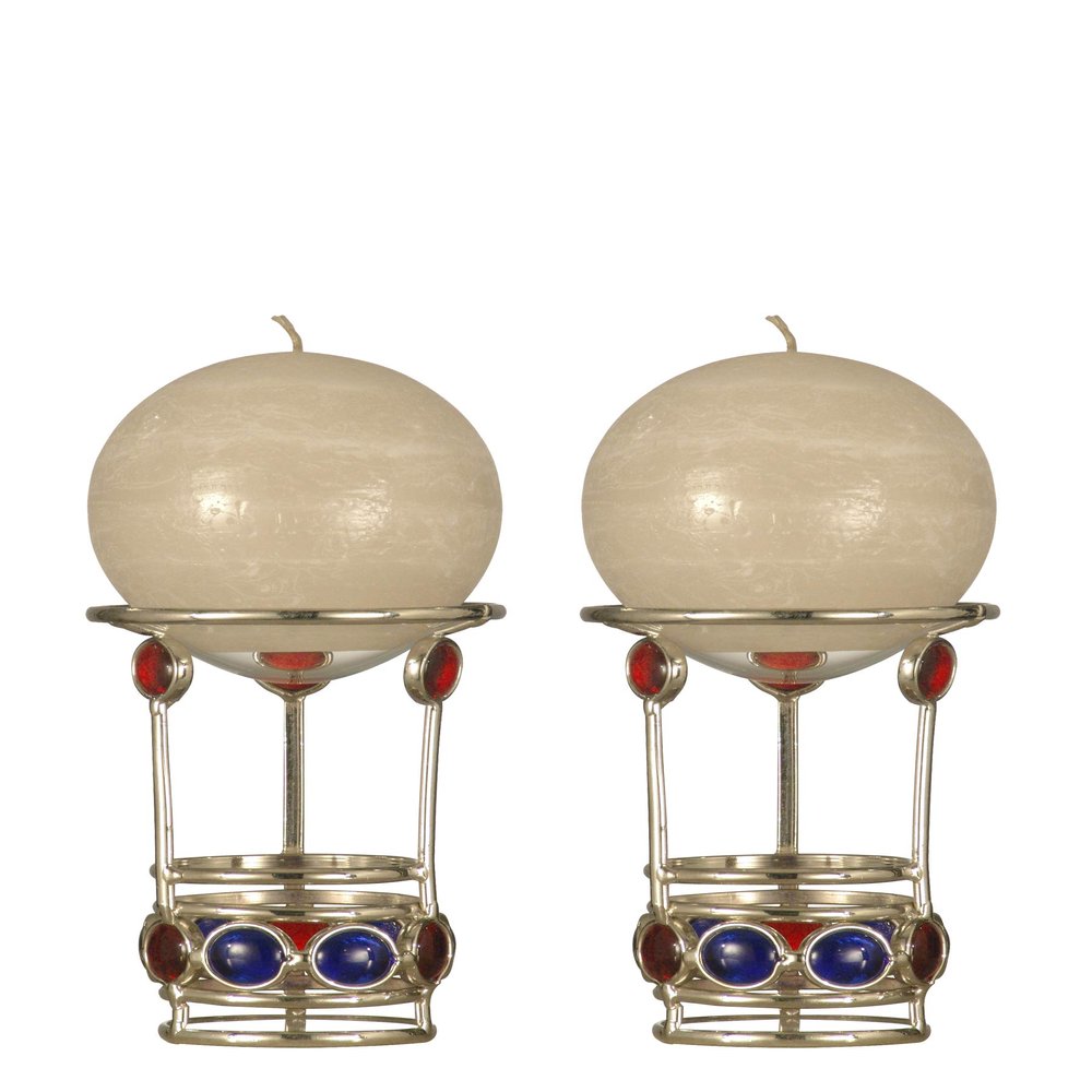 Dale Tiffany Gem Warmer Candle Holder, 5.5-Inch, Red/Blue