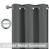 Yakamok Room Darkening Drapes Blackout Curtains Thermal Insulated Grommet Curtain Panels for Bedroom, 38W x 54L,Dark Grey,One Pair view 3