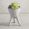 47th & Main Ceramic 3-Legged Vase, Small, Glazed White view 2