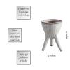 47th & Main Ceramic 3-Legged Vase, Small, Glazed White view 3
