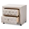 Baxton Studio Lepine Modern and Contemporary Light Beige Fabric Upholstered 2-Drawer Wood Nightstand view 4