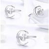 Bansriracha Authentic 925 Sterling Silver Moon Cat Open Size Adjustable Finger Rings for Women Wedding Engagement Jewelry view 1