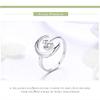 Bansriracha Authentic 925 Sterling Silver Moon Cat Open Size Adjustable Finger Rings for Women Wedding Engagement Jewelry view 2