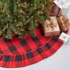 Saro Lifestyle Buffalo Plaid Ruffled Tree Skirt, Red, 72" view 1