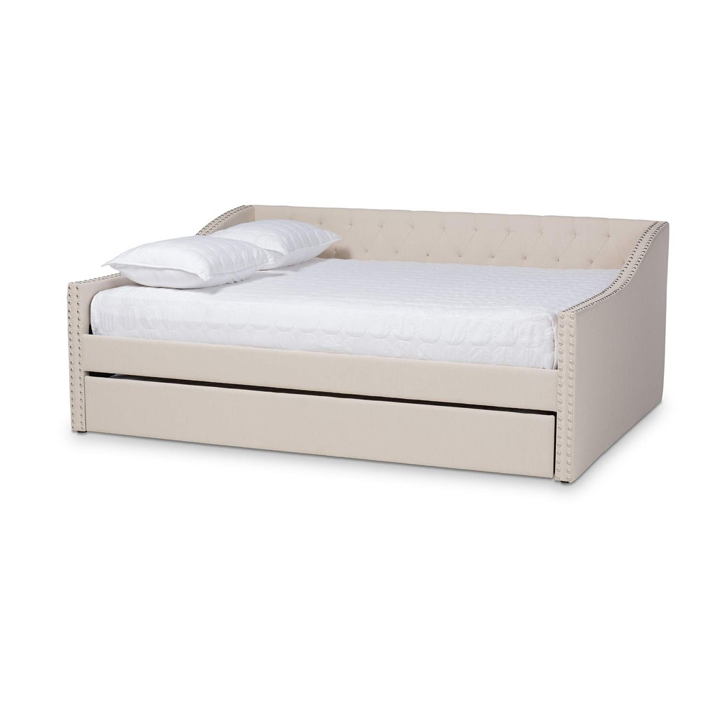 Baxton Studio Daybed, Queen, Beige