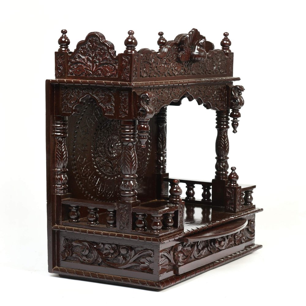 Desi Bazar Wooden Mandir | Indian Mini Home Temple | Rosewood Handmade Mandir