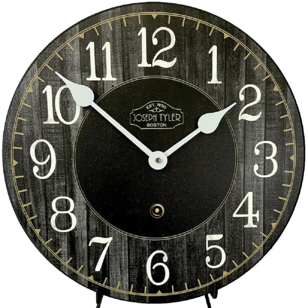Black & Gray Wood Slats Wall Clock | Ultra Quiet Quartz Mechanism | Hand Made in USA Beautiful Crisp Lasting Color | Comes in 8 Sizes | 24-Inch