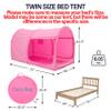 Bed Tent Dream Tents Bed Canopy Shelter Cabin Indoor Privacy Warm Breathable Pop Up Twin Size for Kids and Adult Patent Pending Pink(Mattress Not Included) view 2