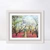 INVIN ART Framed Canvas Art Giclee Print Orchard in Bloom by Claude Monet Wall Art Living Room Home Office Decorations(Modern Simple White Frame with Mat,20"x24") view 1