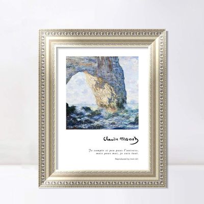 INVIN ART Framed Canvas Art Giclee Print Series#006 by Claude Monet Wall Art Living Room Home Office Decorations(European Style Silver Frame,20"x24")