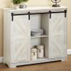The Lakeside Collection Barn Door-Style Buffet Cabinets - Antique White view 2