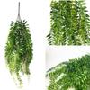 Artificial Hanging Vine, Weeping Willow Plastic Plants Greenery Leaves Fake Plant Faux Ivy Garland UV Resistant for Indoor Outdoor Garden Door Wall Baskets Wedding Party Table Decor Decoration - 6 Pcs view 2
