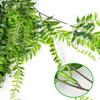 Artificial Hanging Vine, Weeping Willow Plastic Plants Greenery Leaves Fake Plant Faux Ivy Garland UV Resistant for Indoor Outdoor Garden Door Wall Baskets Wedding Party Table Decor Decoration - 6 Pcs view 4