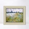 INVIN ART Framed Canvas Art Giclee Print Isle of Flowers on Siene Near Vetheuil by Claude Monet Wall Art Living Room Home Office Decorations(Beige Color Frame with Linen Liner,20"x24") view 1