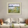 INVIN ART Framed Canvas Art Giclee Print Isle of Flowers on Siene Near Vetheuil by Claude Monet Wall Art Living Room Home Office Decorations(Beige Color Frame with Linen Liner,20"x24") view 2