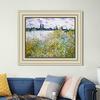 INVIN ART Framed Canvas Art Giclee Print Isle of Flowers on Siene Near Vetheuil by Claude Monet Wall Art Living Room Home Office Decorations(Beige Color Frame with Linen Liner,20"x24") view 3