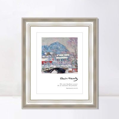 INVIN ART Framed Canvas Art Giclee Print Series#010 by Claude Monet Wall Art Living Room Home Office Decorations(Classic Silver Frame with Mat,20"x24")