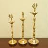 Tangerine Golden Brass Oil Lamp/Brass Diya - Handcrafted & Traditionally Designed Brass Lamp/Diya- (Height- 18 inch) view 2