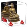 Better Display Cases Versatile Acrylic Display Case - Small Rectangle Box with Mirror, Red Risers and Clear Base 8" x 8" x 8.5" (A015-RR) view 1