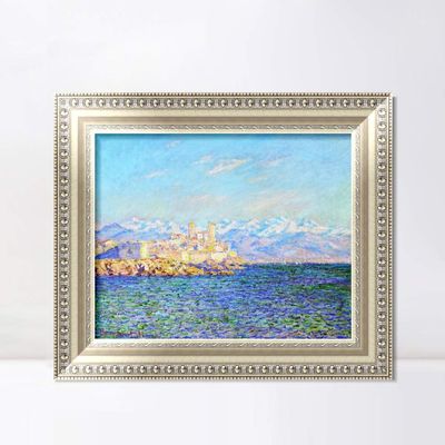 INVIN ART Framed Canvas Art Giclee Print Afternoon Effect(1888) by Claude Monet Wall Art Living Room Home Office Decorations(European Style Silver Frame,20"x24")
