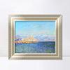 INVIN ART Framed Canvas Art Giclee Print Afternoon Effect(1888) by Claude Monet Wall Art Living Room Home Office Decorations(European Style Silver Frame,20"x24") view 1