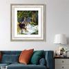 INVIN ART Framed Canvas Art Giclee Print Luncheon on The Grass, Central Panel by Claude Monet Wall Art Living Room Home Office Decorations(Classic Silver Frame with Mat,20"x24") view 2