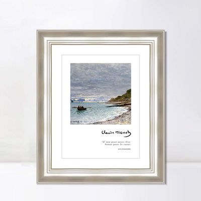 INVIN ART Framed Canvas Art Giclee Print Series#022 by Claude Monet Wall Art Living Room Home Office Decorations(Classic Silver Frame with Mat,20"x24")