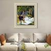 INVIN ART Framed Canvas Art Giclee Print Luncheon on The Grass, Central Panel by Claude Monet Wall Art Living Room Home Office Decorations(Beige Color Frame with Linen Liner,20"x24") view 2