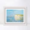 INVIN ART Framed Canvas Art Giclee Print Low Tide at Pourville, 1882 by Claude Monet Wall Art Living Room Home Office Decorations(Modern Simple White Frame with Mat,20"x24") view 1