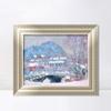 INVIN ART Framed Canvas Art Giclee Print Norway, Sandviken Village in the Snow (1895) by Claude Monet Wall Art Living Room Home Office Decorations(European Style Silver Frame,20"x24") view 1