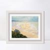INVIN ART Framed Canvas Art Giclee Print The Hut in Trouville, Low Tide, 1881 by Claude Monet Wall Art Living Room Home Office Decorations(Modern Simple White Frame with Mat,20"x24") view 1