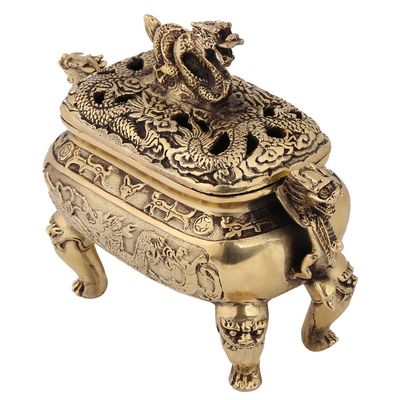 Charcoal Incense 1Pc Incense Holder Antique Bronze Copper Chinese Dragon Incense for Home Decoration
