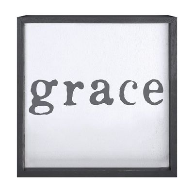 Santa Barbara Design Studio Wood Wall Art Face-to-Face Designs Inspirational Collection Framed Word Sign, 22" Square, Grace