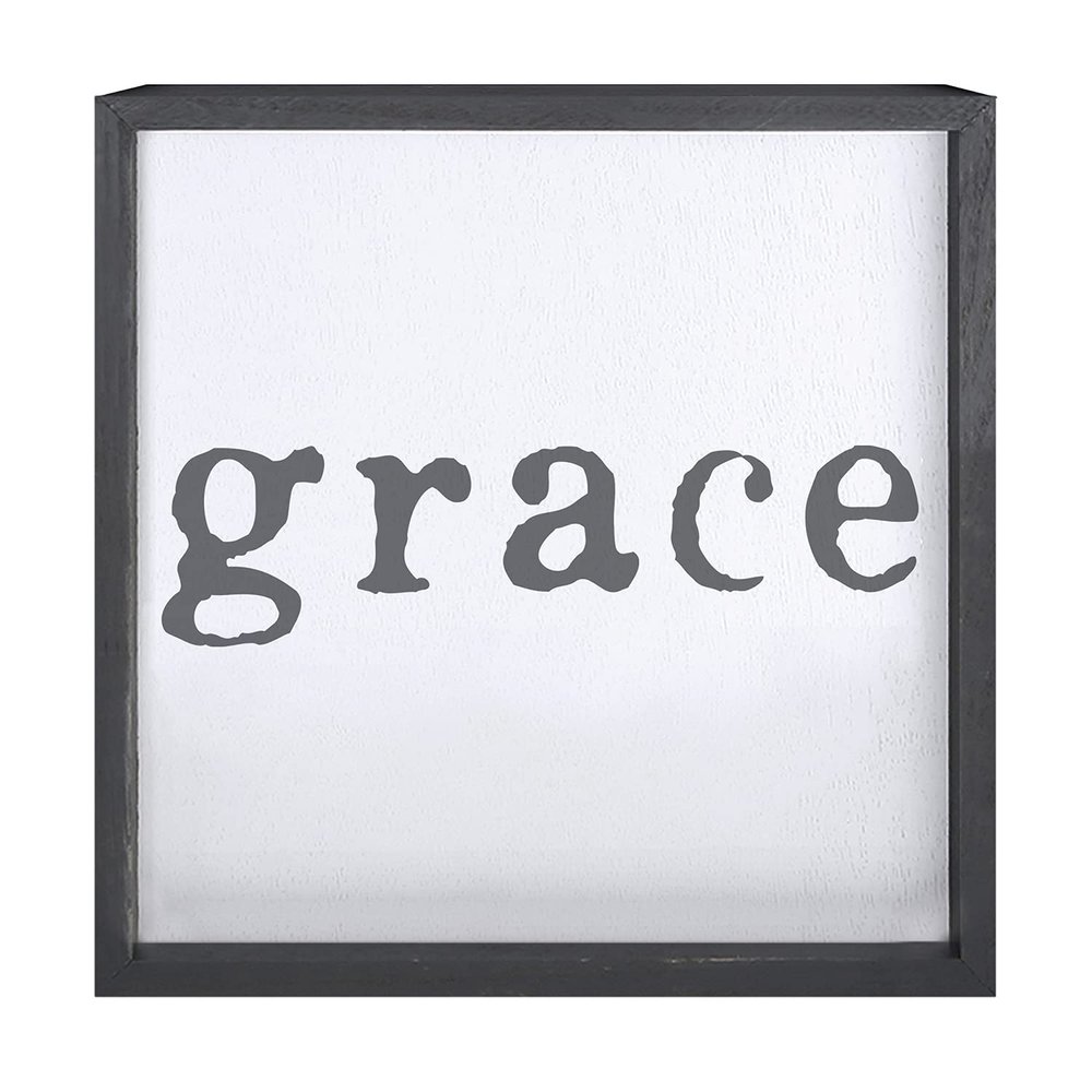 Santa Barbara Design Studio Wood Wall Art Face-to-Face Designs Inspirational Collection Framed Word Sign, 22" Square, Grace