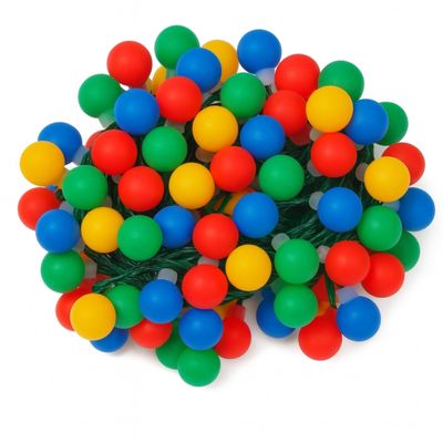 Holiday Bright Lights Rice Light Reel 500 LEDs, Indoor/Outdoor Gumball Style 36FT Reel with Multi Opaque Bulbs on Green Cord