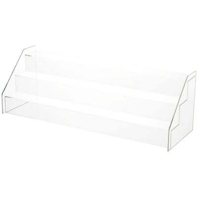 Plymor Clear Acrylic 3-Step Open Front Display Stairs, 6.5" H x 20.25" W x 6.5" D