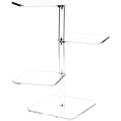 Plymor Clear Acrylic Beveled 3-Shelf Display Riser/Tower, 19.5" H x 17.25" W x 10" D