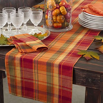 Terracotta Orange Harvest Halloween Autumn Thanksgiving Holiday Design Table Runner, 16" X 90" Rectangular, 100% Cotton, (1 Piece).