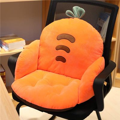 Waist Backrest Pad Seat Cushion,Home Office Chair, Car Seat, Recliner Non-Slip Warm Velvet Back Support Cushion for Adult and Child's (Carrot)