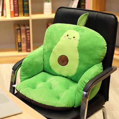 Waist Backrest Pad Seat Cushion,Home Office Chair, Car Seat, Recliner Non-Slip Warm Velvet Back Support Cushion for Adult and Child's (Avocado)