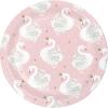 Baxter Distributing Stylish Swan Birthday Party Decorations, Pink and Gold Swan Party Supplies 7 Inch Round Paper Plates, Box of 96 view 1