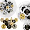 DFYOUHOME 50th Birthday Party Favor Labels Stickers 3/4" Circle- Printed Party Labels Decorations Supplies for Small Candies Sealing Envelopes Scrapbooks Grab Bags Gold Black and White (216 PCS) view 2