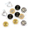 DFYOUHOME 50th Birthday Party Favor Labels Stickers 3/4" Circle- Printed Party Labels Decorations Supplies for Small Candies Sealing Envelopes Scrapbooks Grab Bags Gold Black and White (216 PCS) view 3