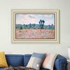 INVIN ART Framed Canvas Art Giclee Print Antibes,Poppy Field(1886) by Claude Monet Wall Art Living Room Home Office Decorations(Beige Color Frame with Linen Liner,20"x24") view 3